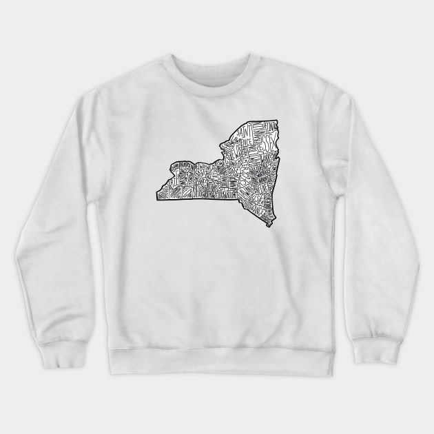 Upstate New York Map Crewneck Sweatshirt by calenbundalas